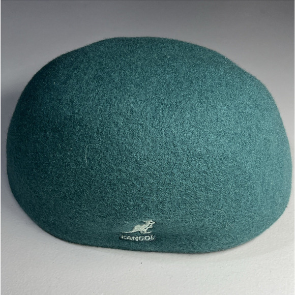 Kangol Wool Ivy Flat Cap Hat Size Small Green Blue Cabbie Newsboy Felted - Picture 5 of 8